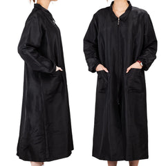 Noverlife long sleeves smock close-up highlights anti static fabric.