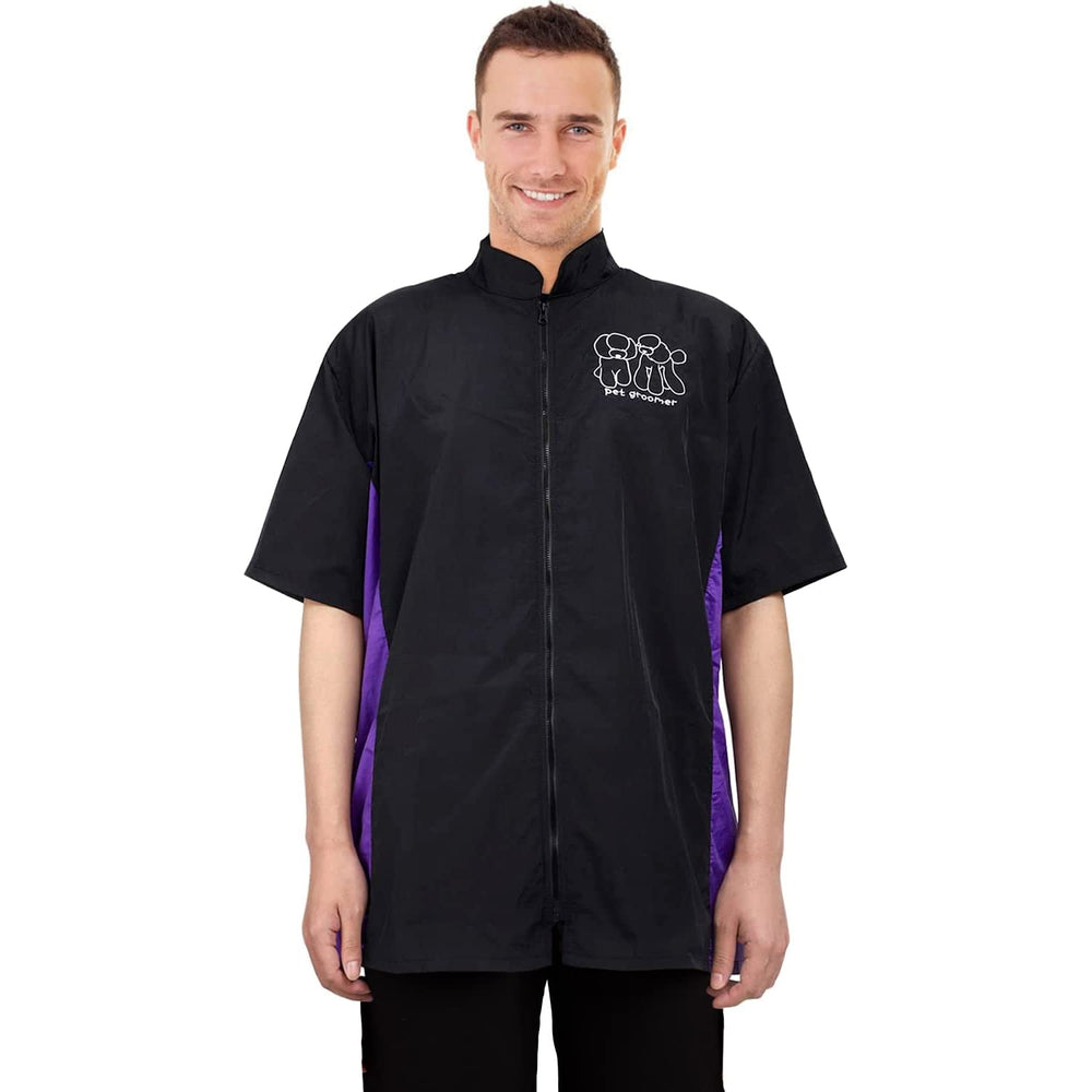 Noverlife pet grooming jacket with front zipper for quick on/off during grooming