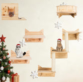 NOVGOBHOT cat wall shelves perch on thick wood supports large cats climbing