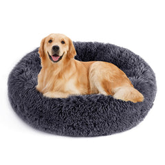 NOYAL Calming Donut Bed front view shows secure cuddle-ready comfort for pets