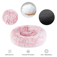 NOYAL Calming Donut Bed side angle highlights raised rim for security and comfort