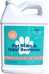 NOYATECH Pet Stain Remover bottle-front demonstrates enzyme-powered cleaning for pet odors.
