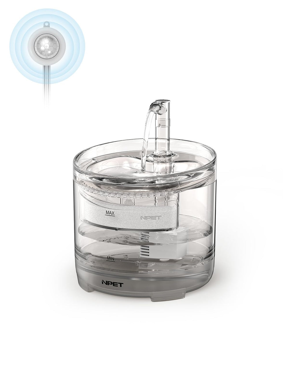 NPET WF050 front view showing 1.5L capacity for busy homes