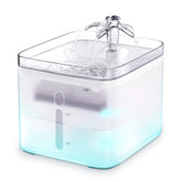 NPET cat water fountain showing 3L capacity for multiple pets.