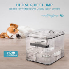 NPET cat water fountain quadruple-filter system for clean water