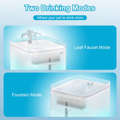NPET cat water fountain with surge flow for inviting water.