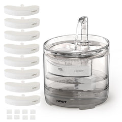 NPET WF050TP fountain front view highlights hydration-friendly design for pets.
