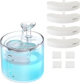 NPET WF100 cat fountain front view highlights compact design for easy indoor placement and pets' hydration
