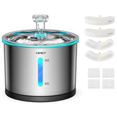 NPET WF210 water fountain with 50oz capacity and visible water level for easy refills.