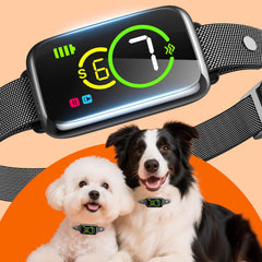 NQQHNN 1S collar front view, compact design for comfortable everyday wear and smoother bark management