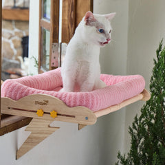 NIUZYRO large hanging cat window perch with soft cushion for cozy, secure naps.
