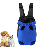 Nulala dog carrier backpack front view for hands-free hiking with your dog.