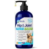 NuLife Liquid Glucosamine for Dogs bottle with pump for easy dosing and joint support.