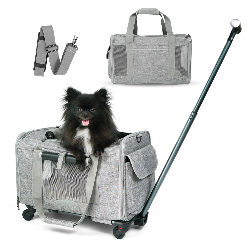 NULLA pet carrier with wheels under-seat compatibility for easy airline travel.