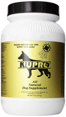 Nupro All Natural Dog Supplement bottle supports overall wellness and daily vitality.
