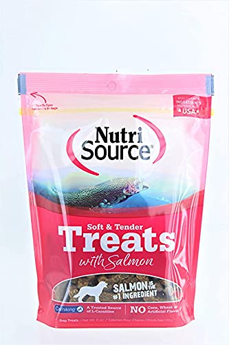 NutriSource TU80022 soft-tender salmon treats ideal for rewarding training sessions.
