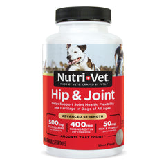Nutri-Vet Hip & Joint chew bottle front for joint support and NASC quality