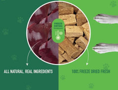 Nutribite beef liver freeze-dried meal topper sprinkled on kibble