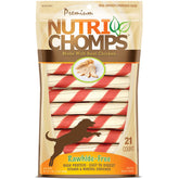 NutriChomps real chicken twist close-up for tasty dental engagement