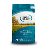 NutriSource adult dog food chicken and rice 4lb bag — convenient all-life-stage nutrition.