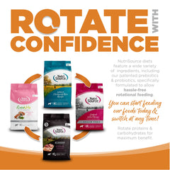 NutriSource Lamb Meal & Peas ingredient close-up—lamb meal as primary ingredient for balanced nutrition.