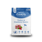 NutriSource Pure Vita turkey cranberry bag shows limited-ingredient nutrition for dogs.