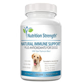 Nutrition Strength dog immune supplement bottle showcases antioxidant support for pets.