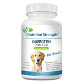 Nutrition Strength Quercetin for Dogs bottle with chewables supporting immune balance.