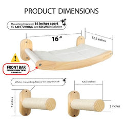 NVMBR cat wall-mounted perch featuring a sturdy 16 inch stud design.