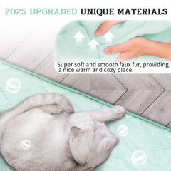 NWK Fluffy Self Warming Cat Mat aluminum filling reflects heat for warmth.