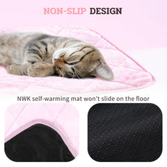 NWK Fluffy Self-Warming Cat Mat leakproof lining protects floors and furniture.