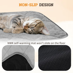 NWK Fluffy Self Warming Cat Mat leakproof lining keeps floors clean and dry.