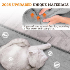 NWK Fluffy Self-Warming Cat Mat leakproof lining protects floors during accidents.