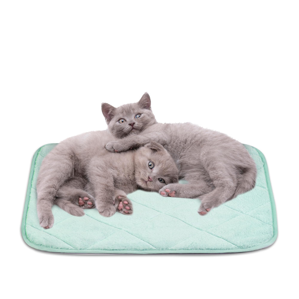 NWK Fluffy Self Warming Cat Mat soft fur close-up for a cozy nap on the sofa.