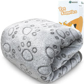 NXDZI dog blanket 60 x 50 inches in grey on bed for large dogs.