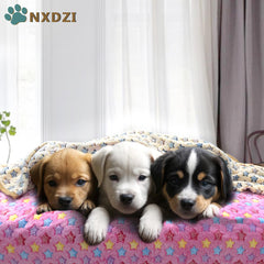 NXDZI dog blankets paw pattern closeup highlights cozy, inviting feel for anxious pets.