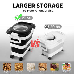 nxizoli dog food container opened for easy access and viewing.