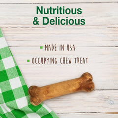 Nylabone Healthy Edibles dog chewing action, engages during training.