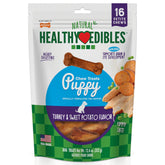 Nylabone Healthy Edibles puppy chews front view showing turkey and sweet potato flavor for teething puppies