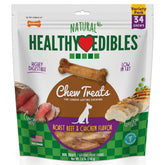 Nylabone Healthy Edibles roast beef pack shot, long-lasting chew for small dogs.