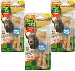 Nylabone Healthy Edibles Wild Bison bones, large size, durable chew for active dogs.