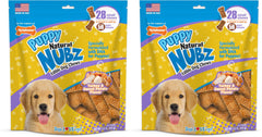 Nylabone Nubz puppy chew in turkey and sweet potato flavor supports dental health and training.