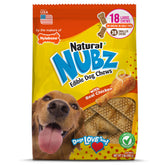 Nylabone Nubz 18-count package highlighting USA-made natural chews for large dogs.
