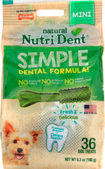 Nylabone Nutri Dent mini chews pouch promoting dental care and digestible nutrition