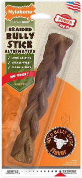 Nylabone Power Chew Braided Bully Stick Alternative giant-dog-toy close-up for tough chewers