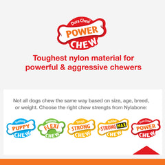 Nylabone Power Chew USA-made label close-up, trusted manufacturing.