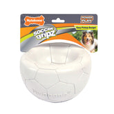 Nylabone Power Play Gripz Soccer Ball pickup-indent design for easy fetch indoors.
