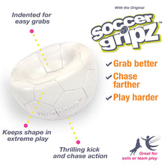 Nylabone Power Play Gripz Soccer Ball squeaky feature for interactive play.