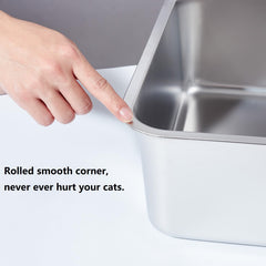 Nyutu stainless litter box easy-clean surface makes wiping quick and simple.