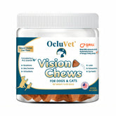 OcluVet Vision Chews bottle front showing eye-support formula for dogs and cats.